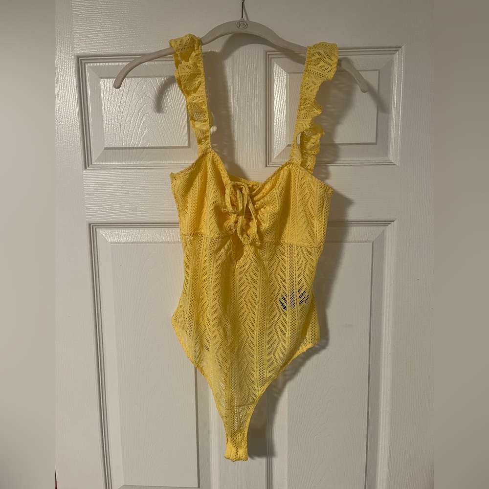 Urban Outfitters Yellow Lace Bodysuit